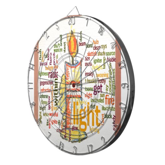 Candle Flame Word Cloud Art Print Dartscheibe (Vorderseite rechts)