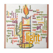 Candle Flame Word Cloud Art Print Fliese (Vorderseite)