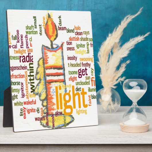 Candle Flame Word Cloud Art Print Fotoplatte (Seite)