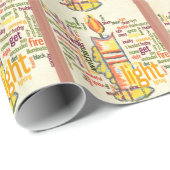 Candle Flame Word Cloud Art Print Geschenkpapier (Rolleneckpunkt)