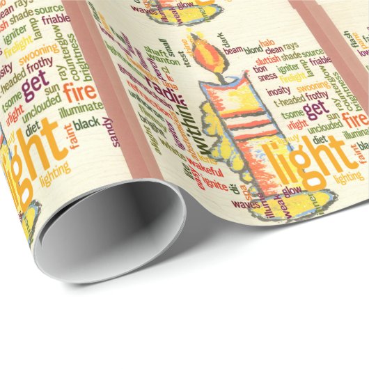 Candle Flame Word Cloud Art Print Geschenkpapier (Rolleneckpunkt)