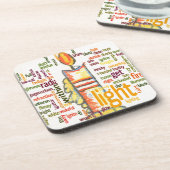 Candle Flame Word Cloud Art Print Getränkeuntersetzer (Linke Seite)