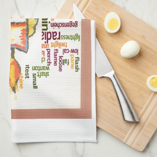 Candle Flame Word Cloud Art Print Handtuch (Viertel Falte)