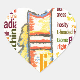 Candle Flame Word Cloud Art Print Herz-Aufkleber