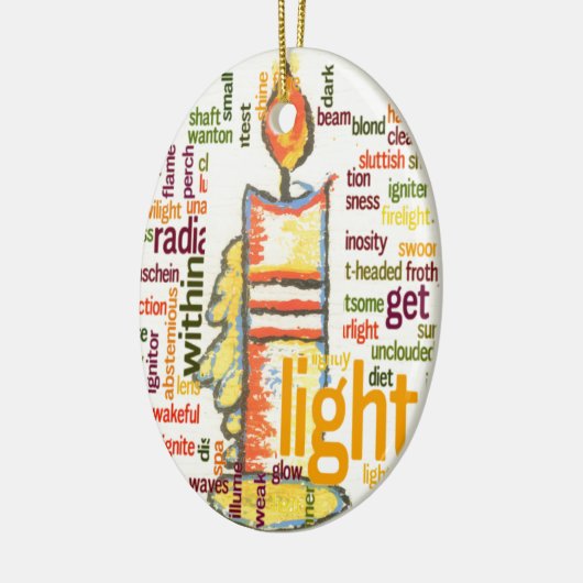 Candle Flame Word Cloud Art Print Keramikornament (Links)