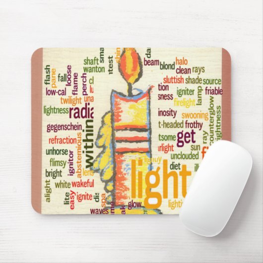 Candle Flame Word Cloud Art Print Mousepad (Mit Mouse)