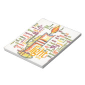 Candle Flame Word Cloud Art Print Notizblock (Rotiert)