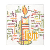 Candle Flame Word Cloud Art Print Notizblock (Vorderseite)