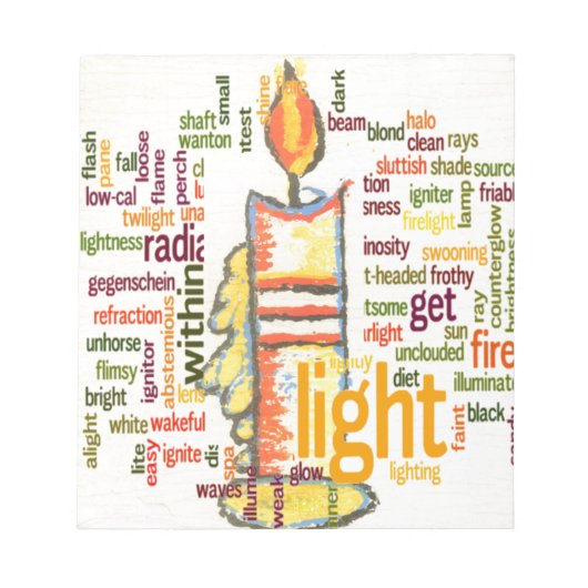 Candle Flame Word Cloud Art Print Notizblock (Vorderseite)
