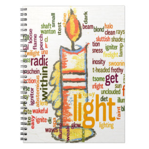 Candle Flame Word Cloud Art Print Notizblock