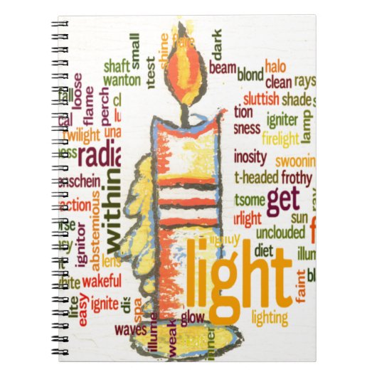 Candle Flame Word Cloud Art Print Notizblock (Vorderseite)