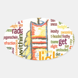 Candle Flame Word Cloud Art Print Ovaler Aufkleber