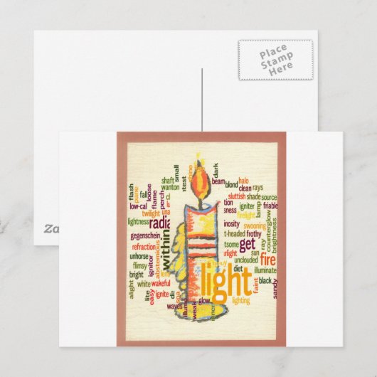 Candle Flame Word Cloud Art Print Postkarte (Vorne/Hinten)