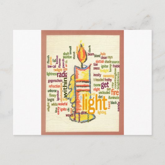 Candle Flame Word Cloud Art Print Postkarte (Vorderseite)