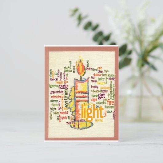 Candle Flame Word Cloud Art Print Postkarte (Stehend Vorderseite)