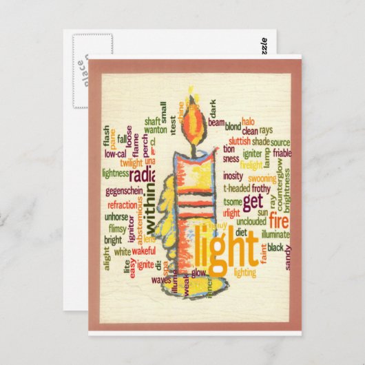Candle Flame Word Cloud Art Print Postkarte (Vorne/Hinten)