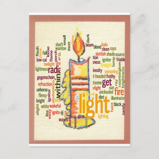 Candle Flame Word Cloud Art Print Postkarte (Vorderseite)