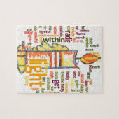 Candle Flame Word Cloud Art Print Puzzle (Horizontal)