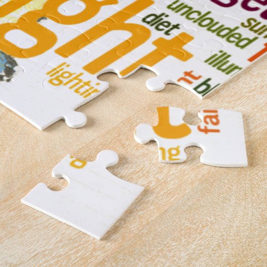 Candle Flame Word Cloud Art Print Puzzle (Seite)