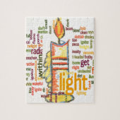 Candle Flame Word Cloud Art Print Puzzle (Vertikal)