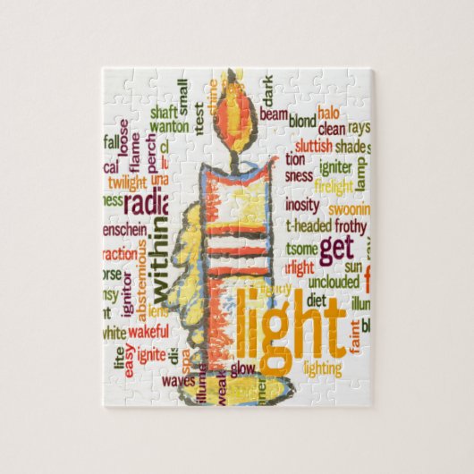 Candle Flame Word Cloud Art Print Puzzle (Vertikal)