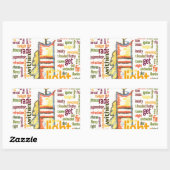 Candle Flame Word Cloud Art Print Rechteckiger Aufkleber (Blatt)