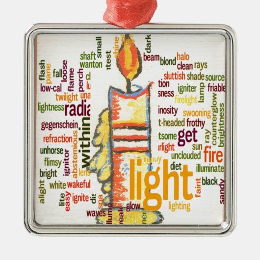 Candle Flame Word Cloud Art Print Silbernes Ornament (Vorne)
