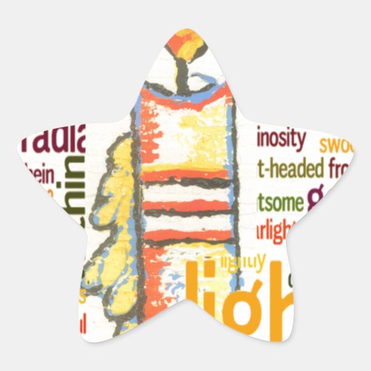 Candle Flame Word Cloud Art Print Stern-Aufkleber (Vorderseite)