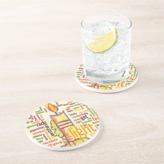 Candle Flame Word Cloud Art Print Untersetzer (Seite)