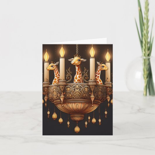 Candle Giraffe Chandelier Karte (Vorderseite)