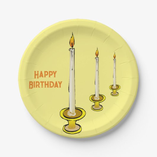 Candle Happy Birthday Paper Tellers Pappteller (Vorderseite)