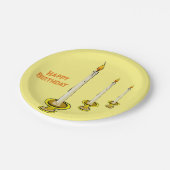 Candle Happy Birthday Paper Tellers Pappteller (Schrägansicht)