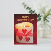 Candle Heart Valentinstag Postkarte (Stehend Vorderseite)