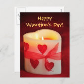 Candle Heart Valentinstag Postkarte (Vorne/Hinten)