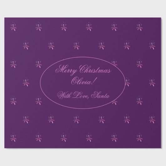 Candle Holder Pink Lila Elegante Weihnachten Geschenkpapier (Flach)