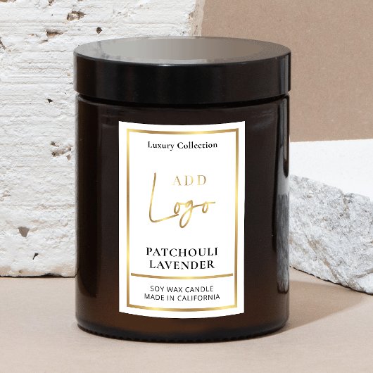 Candle Jar Packaging Label Gold Logo Elegant Lebensmitteletikett