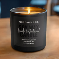 Candle Label Elegante Moderne Minimalistische Schw