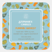 Candle Label Fügen Sie Ihr Logo Fall Pumpkin