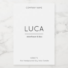 Candle Label Luca Elegantes Candle & Product Label Lebensmitteletikett