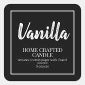 Candle Label Minimalistisch Black Aufkleber (Vorderseite)