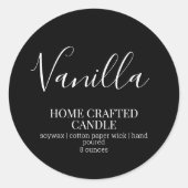 Candle Label Minimalistisch Black Aufkleber (Vorderseite)