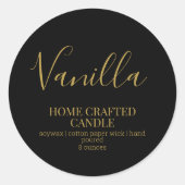 Candle Label Minimalistisch Black Gold Aufkleber (Vorderseite)