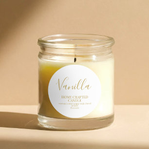 Candle Label Minimalistisch Gold Weißer Sticker
