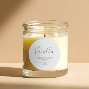 Candle Label Minimalistisch Grau Aufkleber