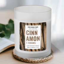 Candle Label mit Foto Background Moderne Elegant
