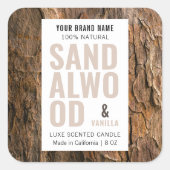 Candle Label mit Foto Background Moderne Elegant Quadratischer Aufkleber (Vorderseite)