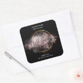 Candle Label moderne Luxus Glitzer Glas Quadratischer Aufkleber (Umschlag)