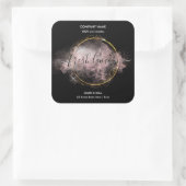 Candle Label moderne Luxus Glitzer Glas Quadratischer Aufkleber (Tasche)