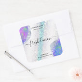 Candle-Label moderne minimalistisch-irisierende Op Quadratischer Aufkleber (Umschlag)