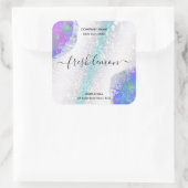 Candle-Label moderne minimalistisch-irisierende Op Quadratischer Aufkleber (Tasche)